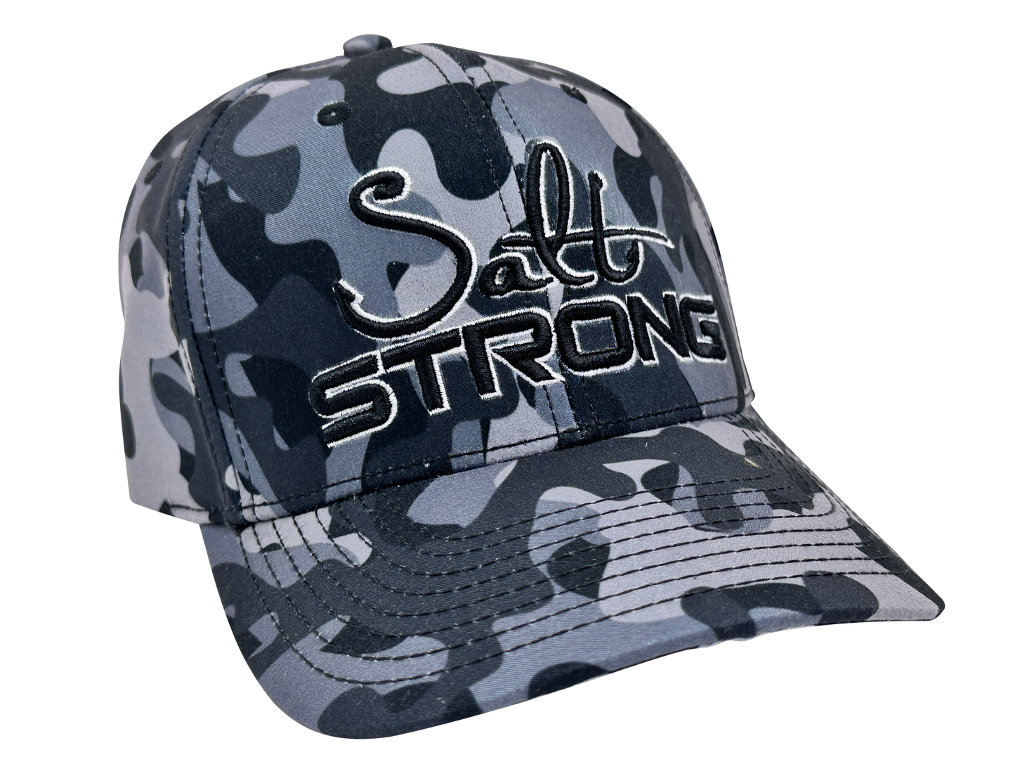 Blackout Camo Performance Hat (White Accents)