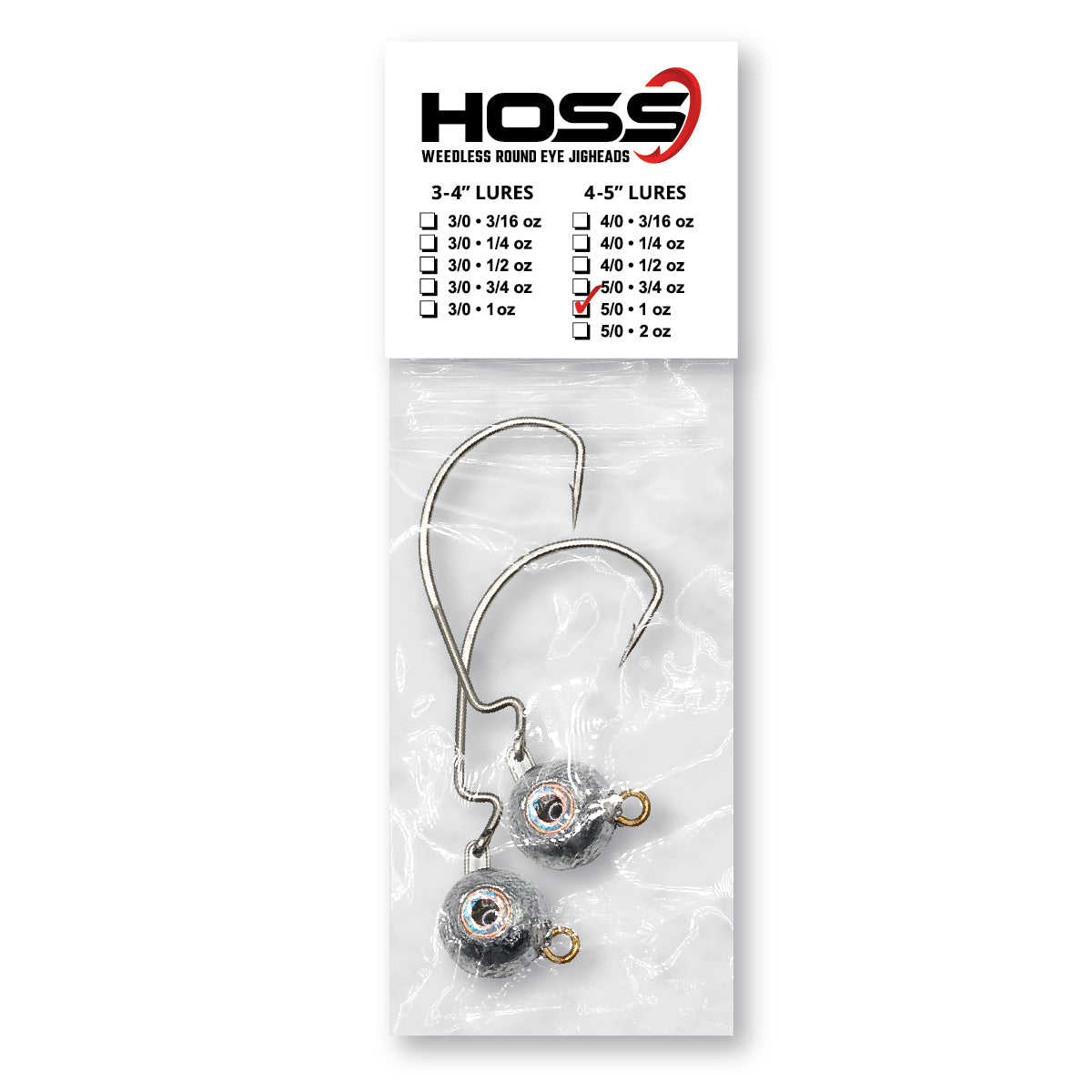 Hoss Weedless Round Eye Jighead