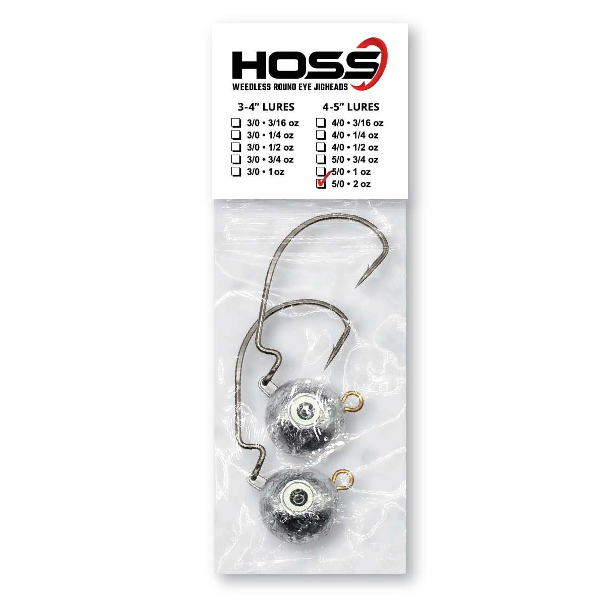 Hoss Weedless Round Eye Jighead