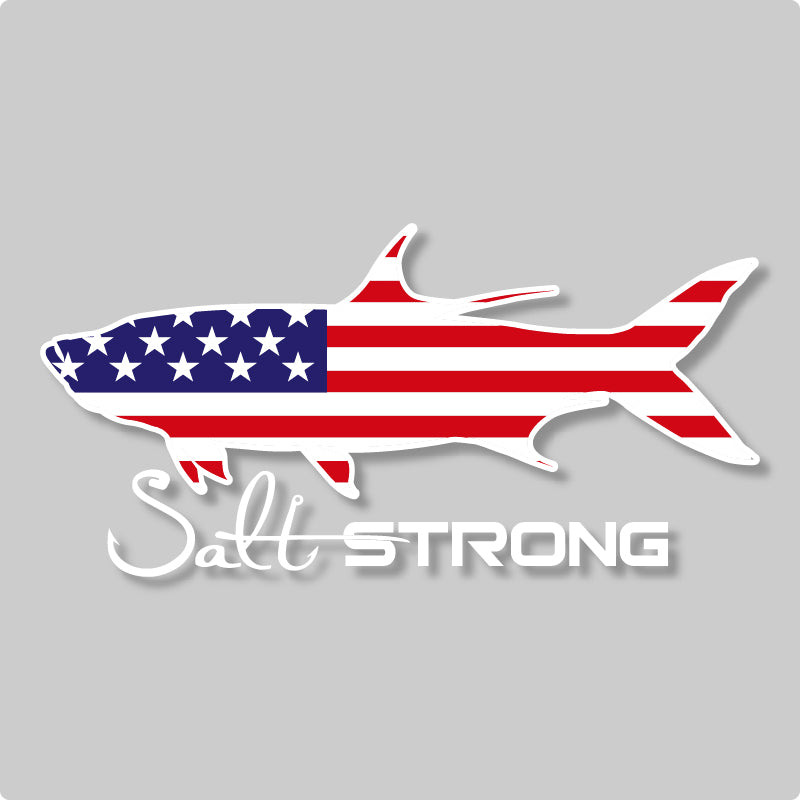 Salt Strong American Flag Fish Decals