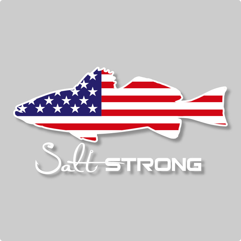 Salt Strong American Flag Fish Decals